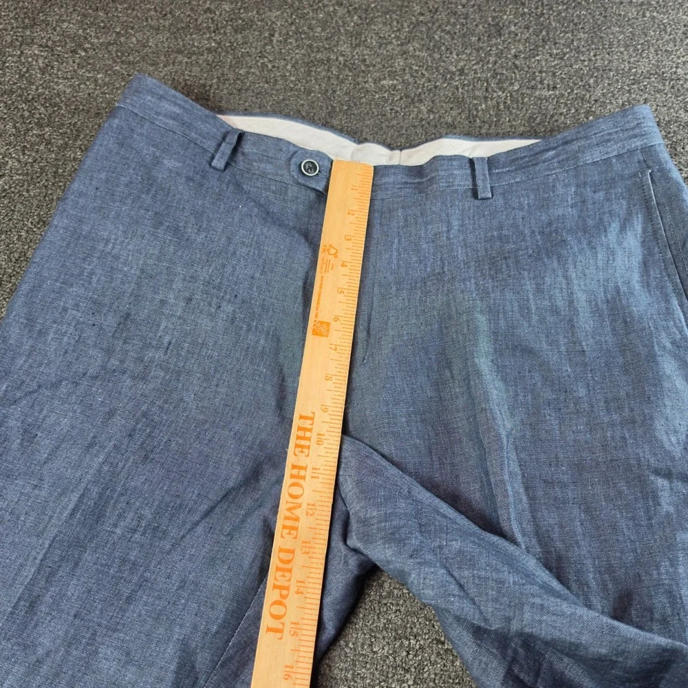 Joseph Abboud Heritage Dress Pants Blue Mens 38x28 Angelico Linen Trousers Work